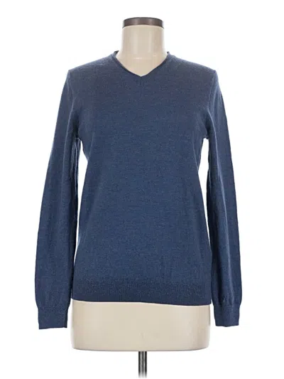 Pre-owned Gap Long Sleeve Top Blue Crew Neck Tops