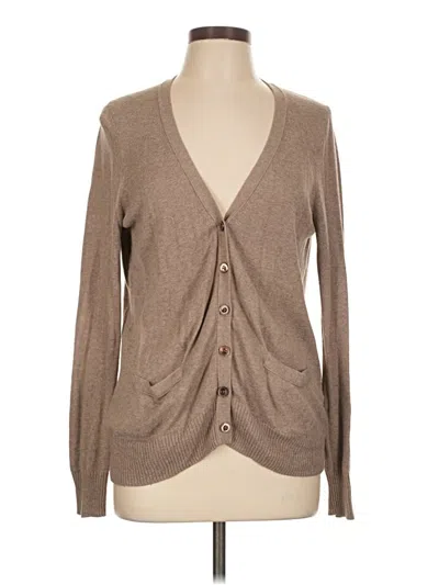 Pre-owned Gap Long Sleeve Top Brown Plunge Neckline Tops