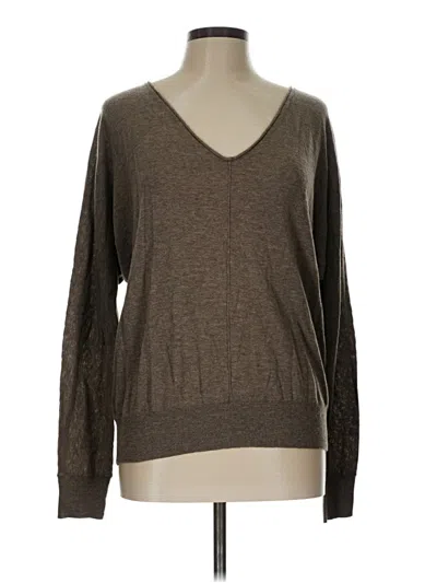 Pre-owned Gap Long Sleeve Top Brown V Neck Tops