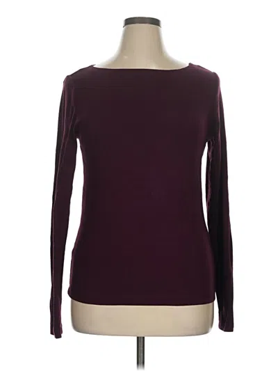 Pre-owned Gap Long Sleeve Top Burgundy Boatneck Tops