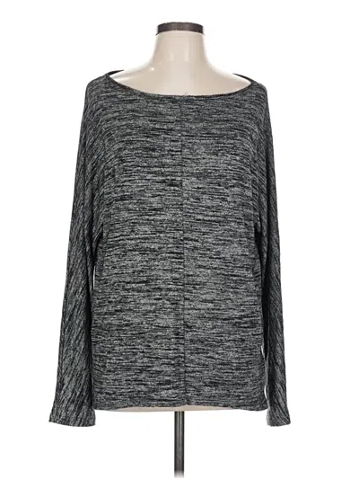 Pre-owned Gap Long Sleeve Top Gray Boatneck Tops