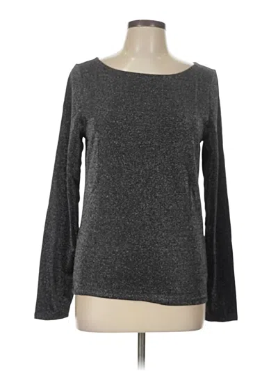 Pre-owned Gap Long Sleeve Top Gray Boatneck Tops
