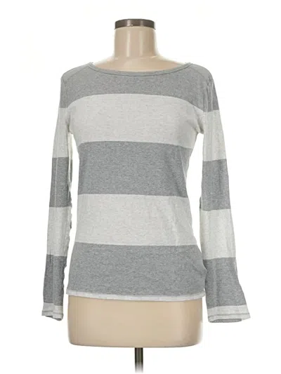 Pre-owned Gap Long Sleeve Top Gray Boatneck Tops