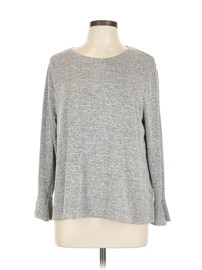 Pre-owned Gap Long Sleeve Top Gray Crew Neck Tops