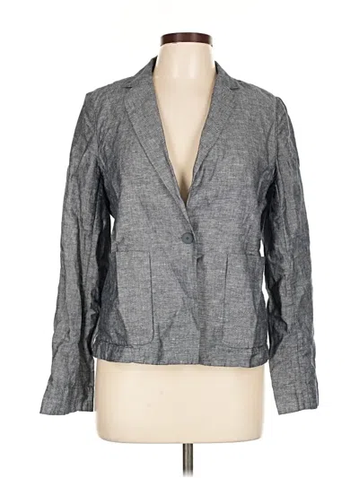 Pre-owned Gap Long Sleeve Top Gray Plunge Neckline Tops