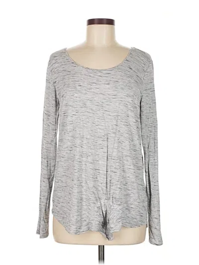 Pre-owned Gap Long Sleeve Top Gray Scoop Neck Tops