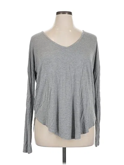 Pre-owned Gap Long Sleeve Top Gray V Neck Tops