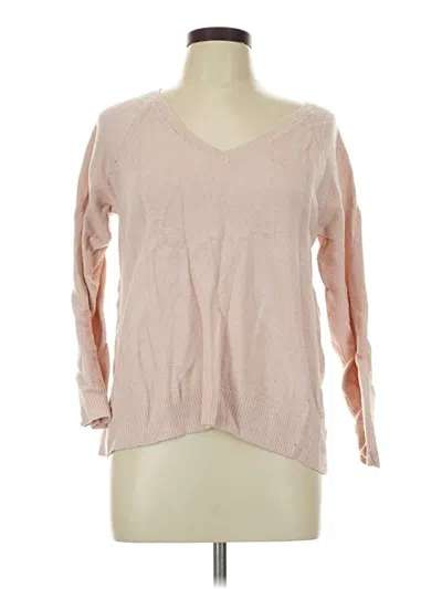 Pre-owned Gap Long Sleeve Top Pink V Neck Tops
