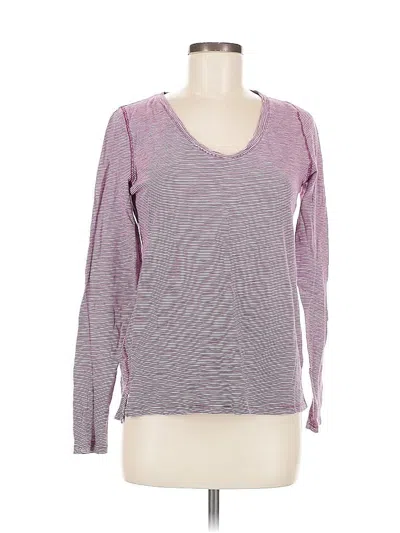 Pre-owned Gap Long Sleeve Top Purple Scoop Neck Tops