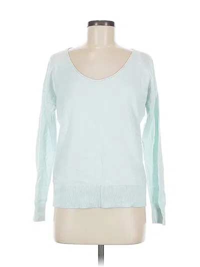 Pre-owned Gap Long Sleeve Top Teal Scoop Neck Tops In Blue
