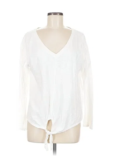 Pre-owned Gap Long Sleeve Top White Plunge Neckline Tops