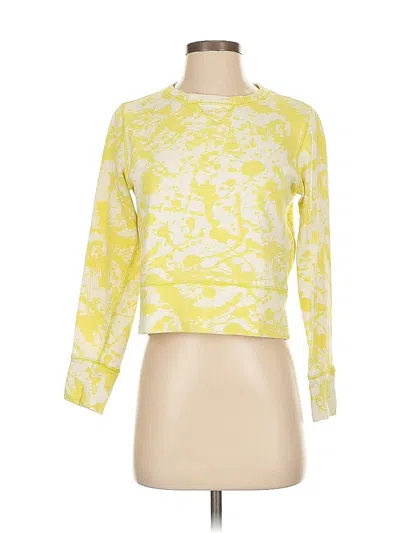 Pre-owned Gap Long Sleeve Top Yellow Mock Neckline Tops
