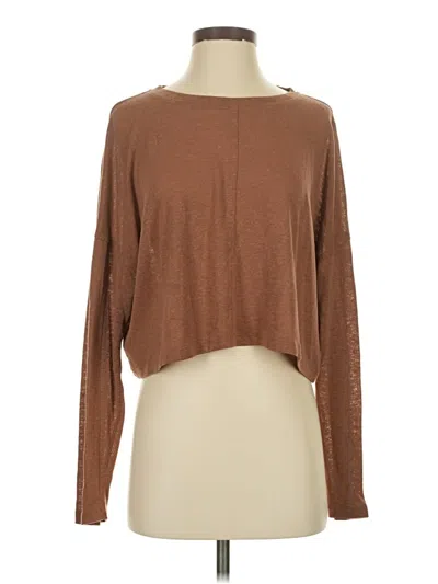 Pre-owned Gap Long Sleeve T-shirt In Brown