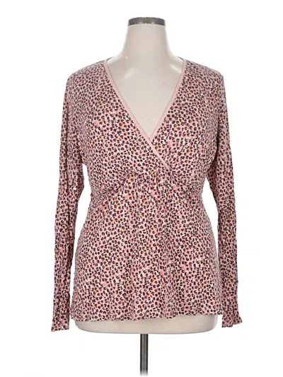 Pre-owned Gap Long Sleeve T-shirt In Burgundy