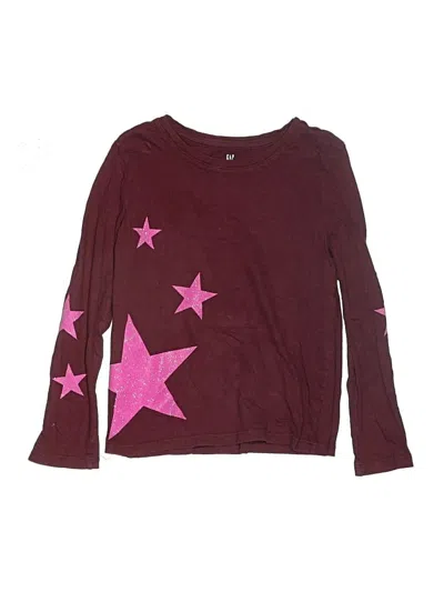 Pre-owned Gap Kids' Long Sleeve T-shirt In Burgundy