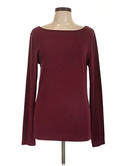 Pre-owned Gap Long Sleeve T-shirt In Burgundy