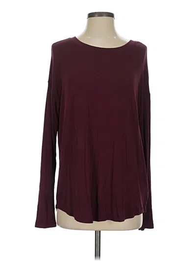 Pre-owned Gap Long Sleeve T-shirt In Burgundy