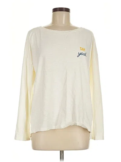 Pre-owned Gap Long Sleeve T-shirt In Ivory