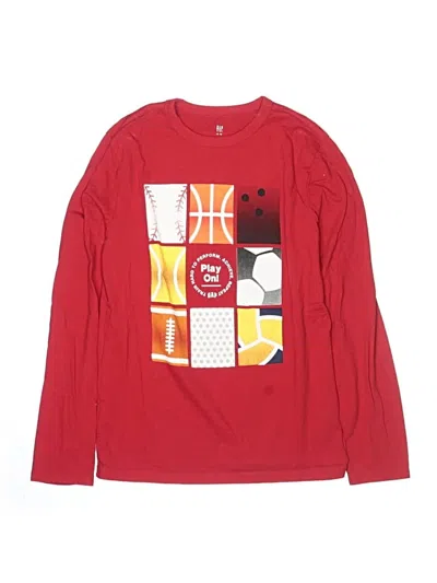 Pre-owned Gap Kids' Long Sleeve T-shirt In Red