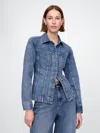 Gap Longline Denim Jacket In Medium Indigo