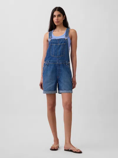 Gap Loose Denim Shortalls In Purple