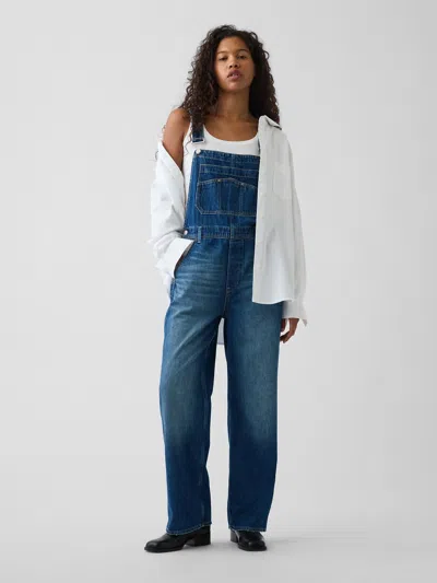 Gap Loose Overalls In Medium Wash