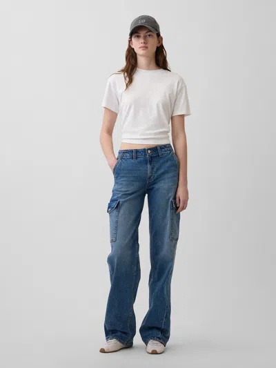 Gap Low Rise '90s Loose Cargo Jeans In Dark Wash