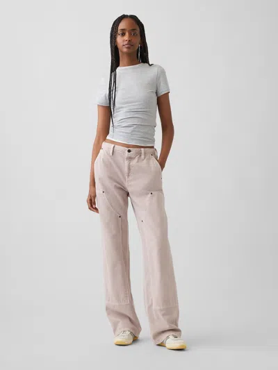 Gap Low Rise '90s Loose Double-knee Carpenter Pants In Cobblestone Beige