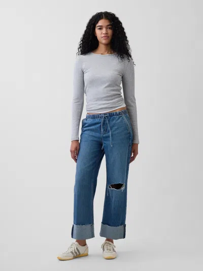 Gap Low Rise '90s Loose Easy Crop Jeans In Blue