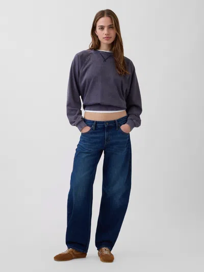 Gap Low Rise Barrel Jeans In Black