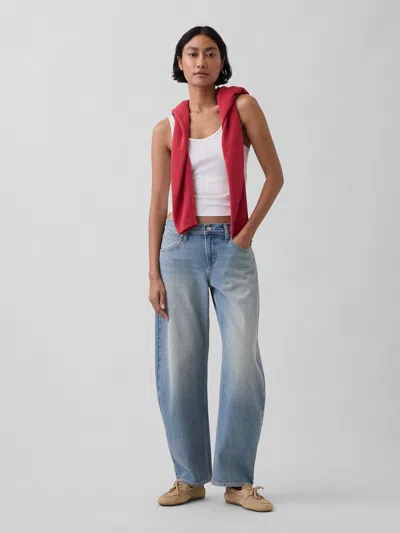 Gap Low Rise Barrel Jeans In Blue