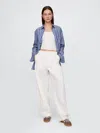 Gap Low Rise Barrel Parachute Pants In Off White