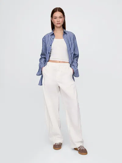Gap Low Rise Barrel Parachute Pants In Off White