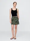 Gap Low Rise Camo Mini Skirt In Green Camo
