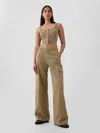 Gap Low Rise Cargo Baggy Khakis In Hayes Brown