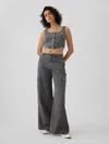 Gap Low Rise Cargo Baggy Khakis In Soft Black