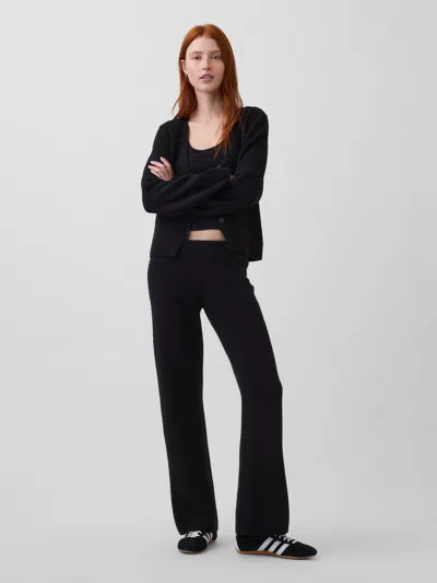 Gap Low Rise Cotton-blend Boot Sweater Pants In Black