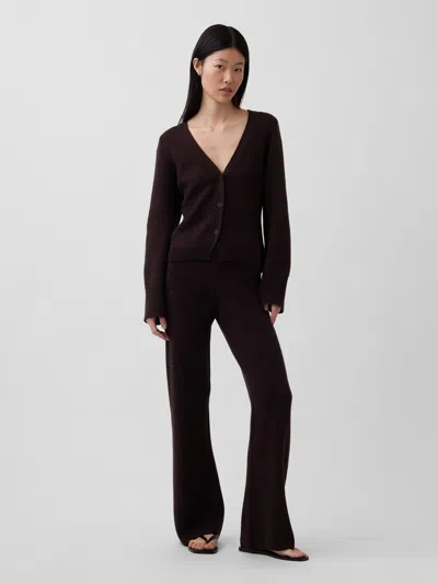 Gap Low Rise Cotton-blend Boot Sweater Pants In Brown