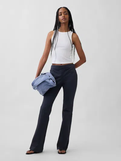 Gap Low Rise Fitted Flare Khakis In Black