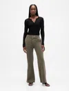 Gap Low Rise Flare Khakis In Green