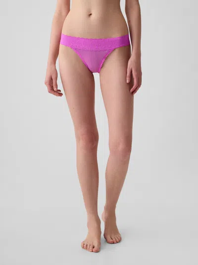 Gap Low Rise Lace Thong In Budding Lilac