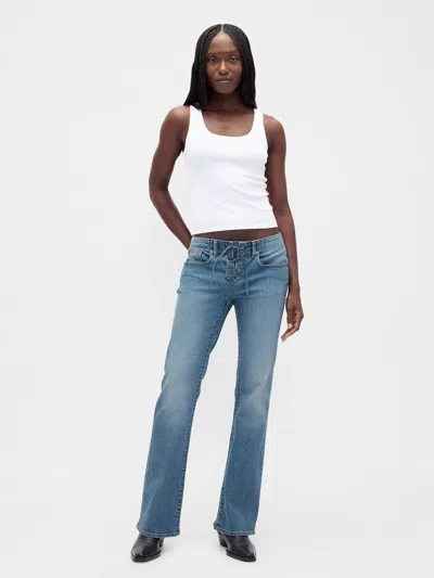 Gap Low Rise Lace-up Long & Lean Jeans In Blue