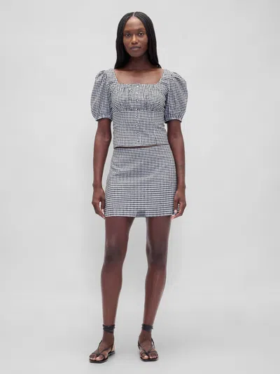 Gap Low Rise Linen-blend Mini Skort In Multi