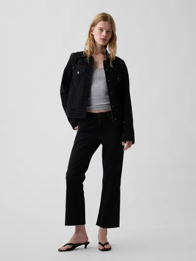 Gap Low Rise Long & Lean Crop Jeans In Black Wash