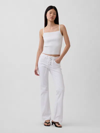 Gap Low Rise Long & Lean Lace-up Jeans In White