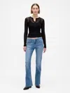 Gap Low Rise Long & Lean Split-hem Jeans In Blue