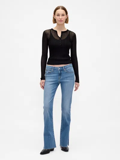 Gap Low Rise Long & Lean Split-hem Jeans In Blue