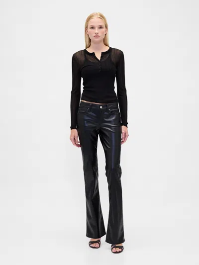 Gap Low Rise Recycled Vegan Leather Long & Lean Pants In Black