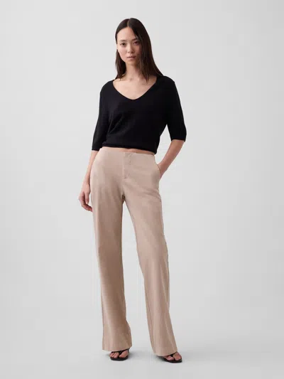 Gap Low Rise Relaxed Flare Pants In Brown
