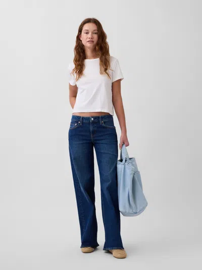 Gap Low Rise Stride Wide-leg Jeans In Blue